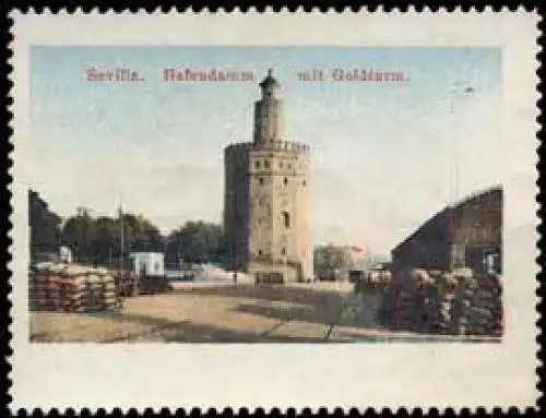 Hafendamm mit Goldturm