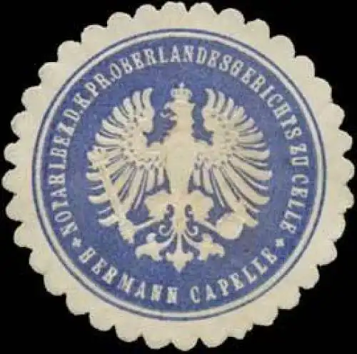 Hermann Capelle Notar im Bezirk des K.Pr. Oberlandesgerichts zu Celle