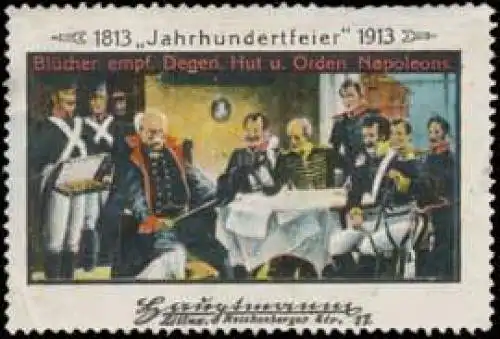 BlÃ¼cher empfÃ¤ngt Degen, Hut und Orden von Napoleon