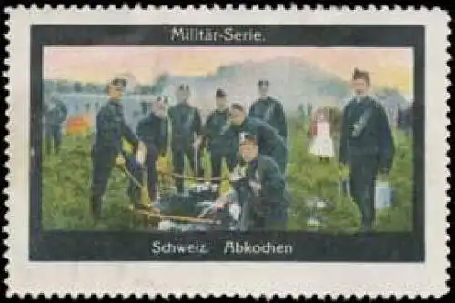 MilitÃ¤r Schweiz beim Abkochen