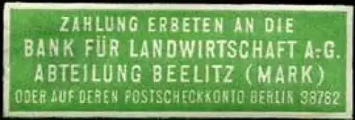 Bank fÃ¼r Landwirtschaft AG - Abteilung Beelitz (Mark)