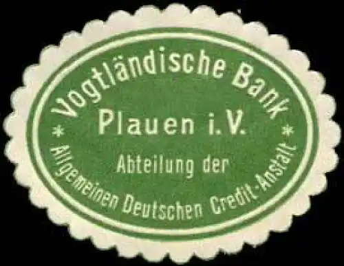 VogtlÃ¤ndische Bank Plauen i.V