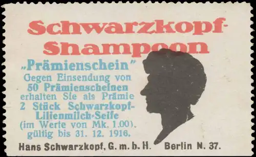 Schwarzkopf Shampoon PrÃ¤mienschein