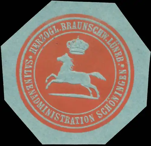 Herz. Braunschweig. LÃ¼neb. Salinenadministration SchÃ¶ningen