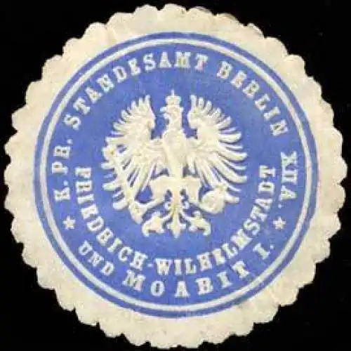 K. Pr. Standesamt Berlin XII A Friedrich-Wilhelmstadt und Moabit I