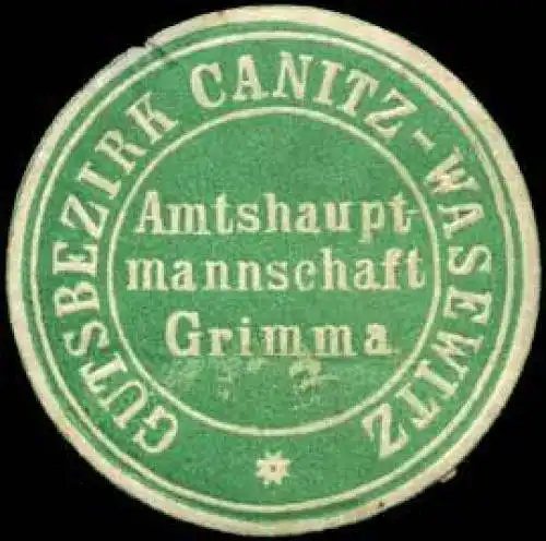 Gutsbezirk Canitz-Wasewitz - Amtsh. Grimma