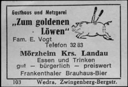 Gasthaus und Metzgerei zum goldenen LÃ¶wen