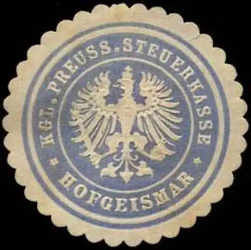 Kgl. Preuss. Steuerkasse Hofgeismar