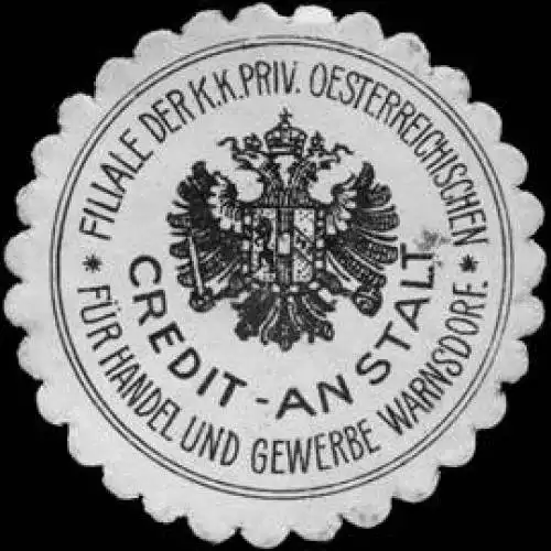Credit-Anstalt fÃ¼r Handel und Gewerbe Warnsdorf