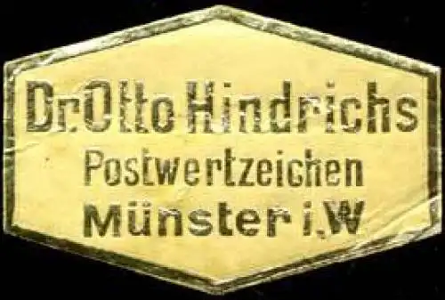 Postwertzeichen Dr. Otto Hindrichs - MÃ¼nster