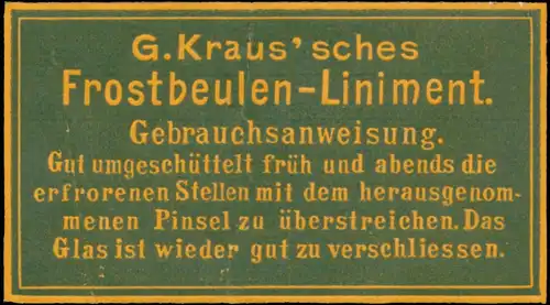 G. Kraussches Frostbeulen-Liniment