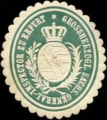 Grossherzogl. SÃ¤chs. General-Inspector zu Erfurt