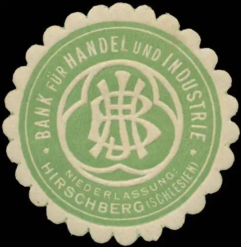 Bank fÃ¼r Handel und Industrie Niederlassung Hirschberg/Schlesien