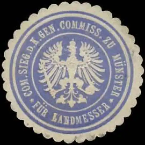 Commission Siegel der K. Gen. Commission zu MÃ¼nster fÃ¼r Landmesser