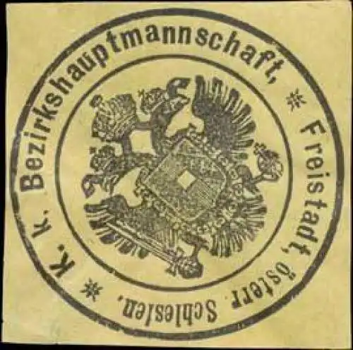 K.K. Bezirkshauptmannschaft Freistadt Ã¶sterr. Schlesien