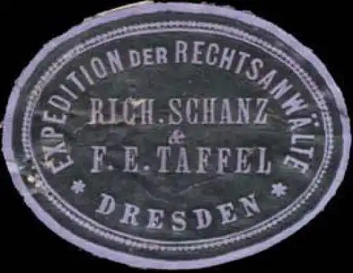 Expedition der RechtsanwÃ¤lte Rich. Schanz & F.E. Taffel