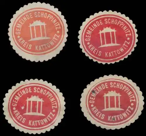 Gemeinde Schoppinitz bei Kattowitz/Schlesien Sammlung Siegelmarken