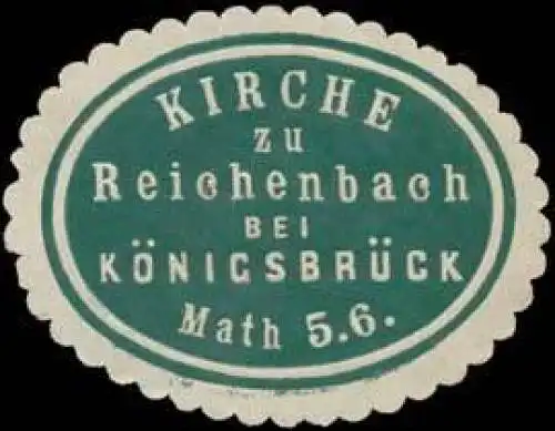 Kirche zu Reichenbach bei KÃ¶nigsbrÃ¼ck