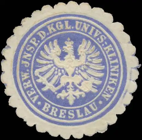 Verwaltungsinspektion der Kgl. UniversitÃ¤ts-Kliniken