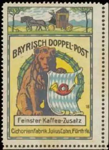 Postkutsche mit LÃ¶we - Bayrisch Doppel-Post