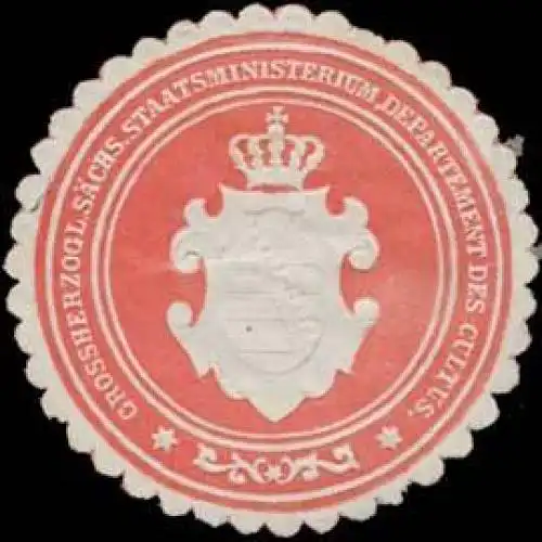 Grossherzogl. Sächs. Staatsministerium Departement des Cultus