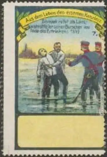 Bismarck rettet als Landwehroffizier seinen Burschen vom Tode durch Ertrinken 1842