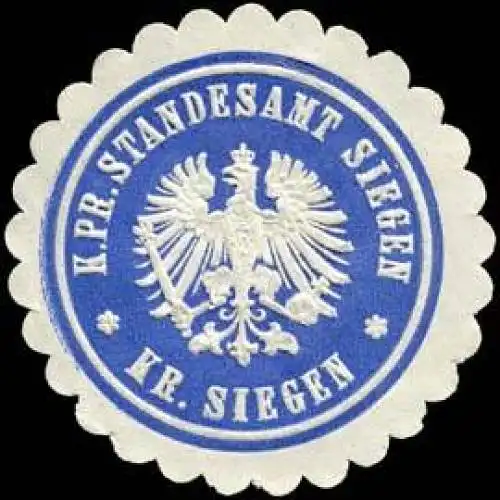 KÃ¶niglich Preussisches Standesamt Siegen - Kreis Siegen