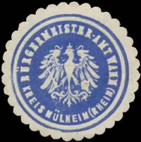 BÃ¼rgermeister-Amt Wahn/Rhein Kreis MÃ¼lheim