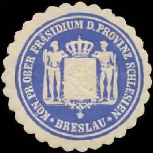 K.Pr. Ober PrÃ¤sidium der Provinz Schlesien Breslau