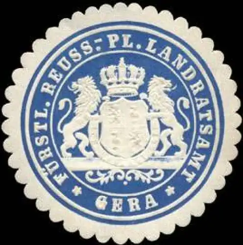 FÃ¼rstl. - Reuss. - Pl. Landratsamt Gera