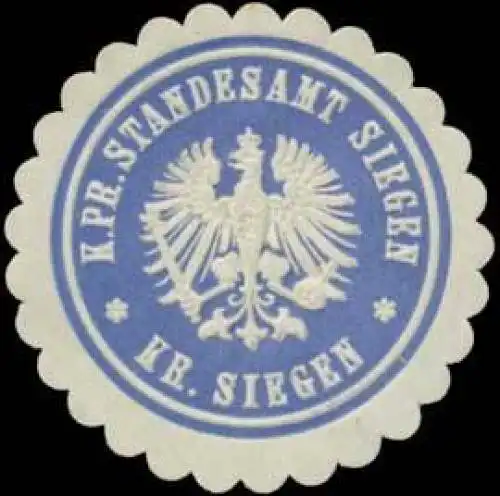 K.Pr. Standesamt Siegen Kreis Siegen