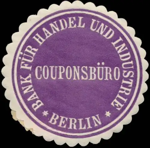 CouponsbÃ¼ro Bank fÃ¼r Handel und Industrie