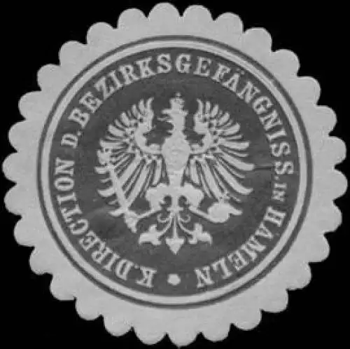 K. Direction d. BezirksgefÃ¤ngniss in Hameln