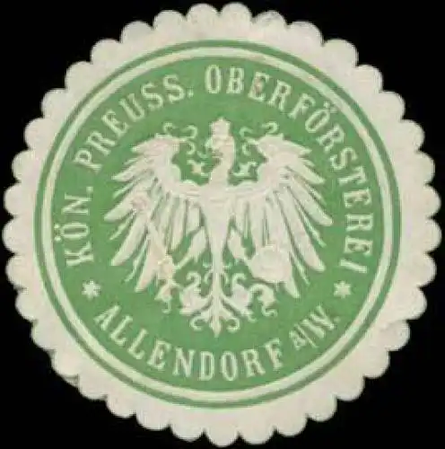 K.Pr. OberfÃ¶rsterei Allendorf a.W