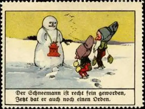 Ordensverleihung von Zwergen fÃ¼r den Schneemann