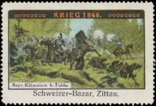 Bayerische KÃ¼rassiere bei Fulda im Krieg 1866