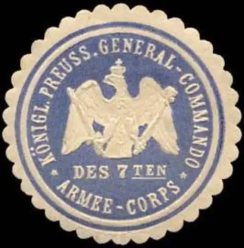 K. Pr. General - Commando des 7ten Armee - Corps