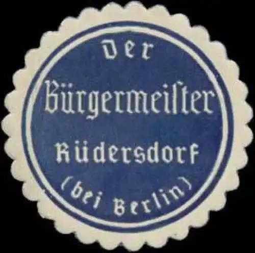 Der BÃ¼rgermeister RÃ¼dersdorf bei Berlin