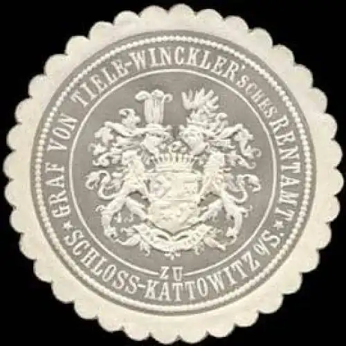 Graf von Tiele-Wincklersches Rentamt zu Schloss - Kattowitz Ober / Schlesien