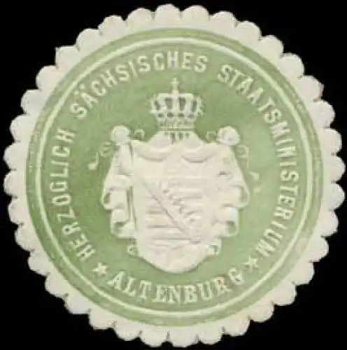 H. SÃ¤chs. Staatsministerium Altenburg