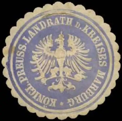 K.Pr. Landrath d. Kreises Marburg