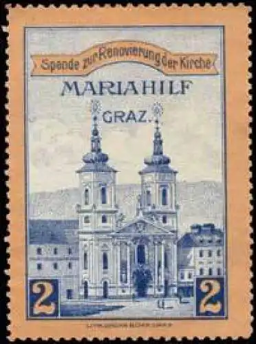 Spende zur Renovierung der Kirche Mariahilf