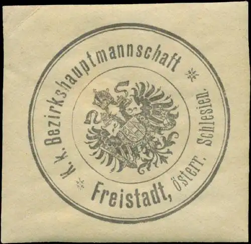 K.K. Bezirkshauptmannschaft Freistadt - Ãsterr. Schlesien