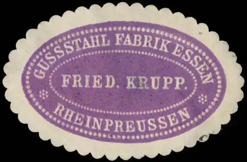 GuÃstahl Fabrik Fried. Krupp Rheinpreussen