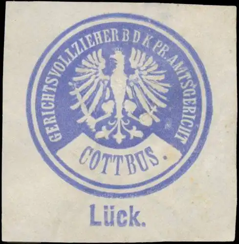 LÃ¼ck Gerichtsvollzieher b.d. K.Pr. Amtsgericht Cottbus