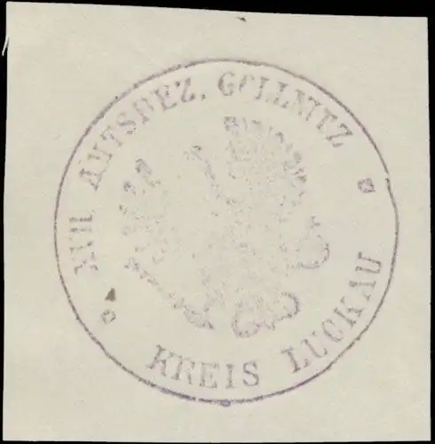 XVII. Amtsbezirk GÃ¶llnitz Kreis Luckau/Lausitz