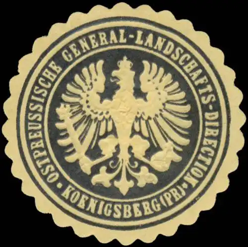 Ostpreussische General-Landschafts-Direction KÃ¶nigsberg/PreuÃen