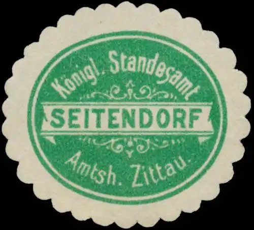 K.S. Standesamt Seitendorf Amtsh. Zittau