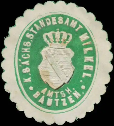 K.S. Standesamt Milkel Amtsh. Bautzen