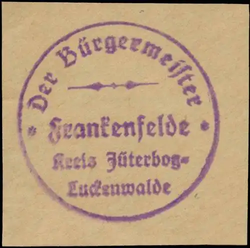 Der BÃ¼rgermeister Frankenfelde